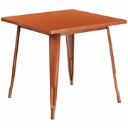 COMMERCIAL GRADE 31.5" SQUARE COPPER METAL INDOOR-OUTDOOR TABLE: <font color=green>FREE SHIPPING!</font>