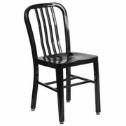 COMMERCIAL GRADE BLACK METAL INDOOR-OUTDOOR CHAIR: <font color=green>FREE SHIPPING!</font>
