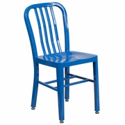 COMMERCIAL GRADE BLUE METAL INDOOR-OUTDOOR CHAIR: <font color=green>FREE SHIPPING!</font>