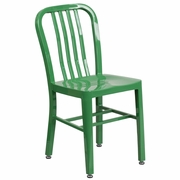COMMERCIAL GRADE GREEN METAL INDOOR-OUTDOOR CHAIR: <font color=green>FREE SHIPPING!</font>