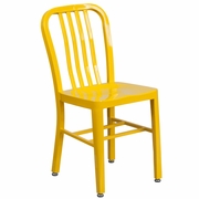 COMMERCIAL GRADE YELLOW METAL INDOOR-OUTDOOR CHAIR: <font color=green>FREE SHIPPING!</font>