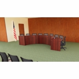 COUNCIL CHAMBERS DESK. DAIS FURNITURE HORSESHOE SHAPED SEATS 9. <a href="mailto:tom@ergonomichome.com"> >Click to email for a quote.< </a>