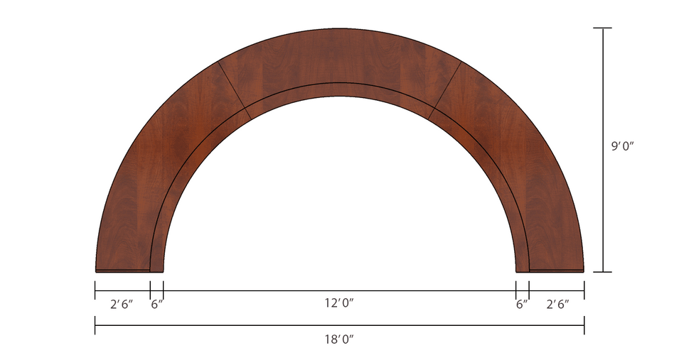 COUNCIL CHAMBERS DESK SEATS 10. HORSESHOE SHAPED. DESIGNED AS A COST ALTERNATIVE TO OUR CUSTOM DESIGN. ITEM #HORSECCD-10. <a href="mailto:tom@ergonomichome.com"> >>Click to email questions for a quote.<<</a>