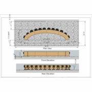 CRESCENT SHAPED COUNCIL CHAMBERS DESK CUSTOM MADE SEATS 12 PERSONS #P037R1