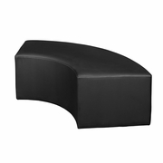 CURVED VINYL OTTOMAN- BLACK <FONT COLOR=GREEN>-FREE SHIPPING-</FONT>