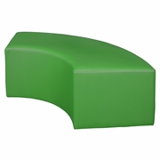 CURVED VINYL OTTOMAN- ENVY GREEN <FONT COLOR=GREEN>-FREE SHIPPING-</FONT>