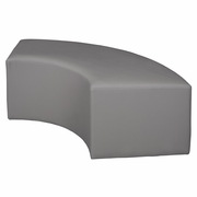 CURVED VINYL OTTOMAN- GREY <FONT COLOR=GREEN>-FREE SHIPPING-</FONT>