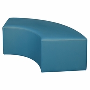 CURVED VINYL OTTOMAN- PEACOCK TEAL <FONT COLOR=GREEN>-FREE SHIPPING-</FONT>