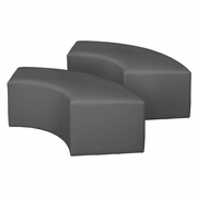 CURVED VINYL OTTOMAN (SET OF 2)- GREY <FONT COLOR=GREEN>-FREE SHIPPING-</FONT>