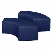 CURVED VINYL OTTOMAN (SET OF 2)- NAVAL BLUE <FONT COLOR=GREEN>-FREE SHIPPING-</FONT>