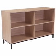 DUDLEY 4 SHELF 29.5"H OPEN BOOKCASE STORAGE IN OAK WOOD GRAIN FINISH <font color=green>FREE SHIPPING!</font>