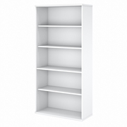 EASY OFFICE 5 SHELF BOOKCASE: WHITE <FONT COLOR=GREEN>-FREE SHIPPING-</FONT>