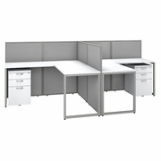 EASY OFFICE 60W 2 PERSON L SHAPED CUBICLE DESK WITH DRAWERS AND 45H PANELS.  <FONT COLOR=GREEN>-FREE SHIPPING-</FONT> EASY OFFICE 60W 2 PERSON L SHAPED CUBICLE DESK WITH DRAWERS AND 45H PANELS.  <FONT COLOR=GREEN>-FREE SHIPPING-</FONT>