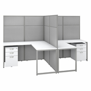 EASY OFFICE 60W 2 PERSON L SHAPED CUBICLE DESK WITH DRAWERS AND 66H PANELS.  <FONT COLOR=GREEN>-FREE SHIPPING-</FONT> EASY OFFICE 60W 2 PERSON L SHAPED CUBICLE DESK WITH DRAWERS AND 66H PANELS.  <FONT COLOR=GREEN>-FREE SHIPPING-</FONT>