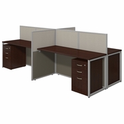 EASY OFFICE 60W 4 PERSON CUBICLE DESK WITH FILE CABINETS AND 45H PANELS.  <FONT COLOR=GREEN>-FREE SHIPPING-</FONT> EASY OFFICE 60W 4 PERSON CUBICLE DESK WITH FILE CABINETS AND 45H PANELS.  <FONT COLOR=GREEN>-FREE SHIPPING-</FONT>