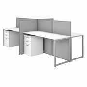EASY OFFICE 60W 4 PERSON CUBICLE DESK WITH FILE CABINETS AND 45H PANELS.  <FONT COLOR=GREEN>-FREE SHIPPING-</FONT> EASY OFFICE 60W 4 PERSON CUBICLE DESK WITH FILE CABINETS AND 45H PANELS.  <FONT COLOR=GREEN>-FREE SHIPPING-</FONT>