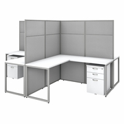 EASY OFFICE 60W 4 PERSON L SHAPED CUBICLE DESK WITH DRAWERS AND 66H PANELS.  <FONT COLOR=GREEN>-FREE SHIPPING-</FONT> EASY OFFICE 60W 4 PERSON L SHAPED CUBICLE DESK WITH DRAWERS AND 66H PANELS.  <FONT COLOR=GREEN>-FREE SHIPPING-</FONT>