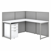 EASY OFFICE 60W L SHAPED CUBICLE DESK WITH FILE CABINET AND 45H PANELS.  <FONT COLOR=GREEN>-FREE SHIPPING-</FONT> EASY OFFICE 60W L SHAPED CUBICLE DESK WITH FILE CABINET AND 45H PANELS.  <FONT COLOR=GREEN>-FREE SHIPPING-</FONT>
