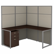 EASY OFFICE 60W L SHAPED CUBICLE DESK WITH FILE CABINET AND 66H PANELS.  30H x 72L x 72W.  <FONT COLOR=GREEN>-FREE SHIPPING-</FONT> EASY OFFICE 60W L SHAPED CUBICLE DESK WITH FILE CABINET AND 66H PANELS.  30H x 72L x 72W.  <FONT COLOR=GREEN>-FREE SHIPPING-</FONT>