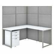 EASY OFFICE 60W L SHAPED CUBICLE DESK WITH FILE CABINET AND 66H PANELS.  <FONT COLOR=GREEN>-FREE SHIPPING-</FONT> EASY OFFICE 60W L SHAPED CUBICLE DESK WITH FILE CABINET AND 66H PANELS.  <FONT COLOR=GREEN>-FREE SHIPPING-</FONT>