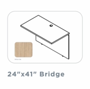 EDGE 24"X41" BRIDGE WITH FULL MODESTY PANEL-WHITE OAK-FREE SHIPPING