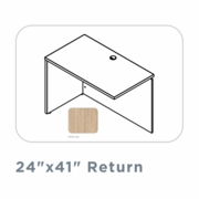 EDGE-24"X41"-LEFT-HAND-RETURN-WITH-FULL-MODESTY-PANEL-WHITE OAK-FREE SHIPPING