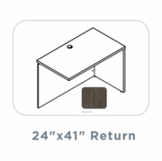 EDGE-24"X41"-RIGHT-HAND-RETURN-WITH-FULL-MODESTY-PANEL-SHADOW ELM-FREE SHIPPING