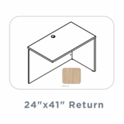 EDGE-24"X41"-RIGHT-HAND-RETURN-WITH-FULL-MODESTY-PANEL-WHITE OAK-FREE SHIPPING