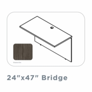 EDGE 24"X47" BRIDGE WITH FULL MODESTY PANEL-SHADOW ELM-FREE SHIPPING