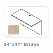 EDGE 24"X47" BRIDGE WITH FULL MODESTY PANEL-WHITE OAK-FREE SHIPPING