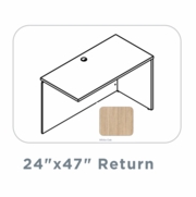 EDGE-24"X47"-RIGHT-HAND-RETURN-WITH-FULL-MODESTY-PANEL-WHITE OAK-FREE SHIPPING