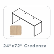 EDGE 24"X72" CREDENZA SHELL WITH HALF MODESTY PANEL-WHITE OAK-FREE SHIPPING