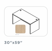 EDGE-30"X59"-DESK-SHELL-WITH-FULL-MODESTY-PANEL-WHITE OAK-FREE SHIPPING