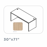 EDGE-30"X71"-DESK-SHELL-WITH-FULL-MODESTY-PANEL-WHITE OAK-FREE SHIPPING