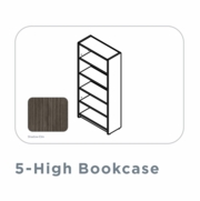 EDGE-33"-LAMINATE-5-HIGH-BOOKCASE-SHADOW ELM-FREE SHIPPING