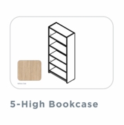 EDGE-33"-LAMINATE-5-HIGH-BOOKCASE-WHITE OAK-FREE SHIPPING