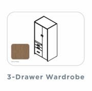 EDGE-33"-LEFT-HAND-LAMINATE-3-DRAWER-WARDROBE-CABINET-SAHARA RIDGE-FREE SHIPPING