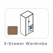 EDGE-33"-RIGHT-HAND-LAMINATE-3-DRAWER-WARDROBE-CABINET-SAHARA RIDGE-FREE SHIPPING