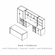 EDGE 59" DESK & CREDENZA WITH PEDESTALS, CABINET, HUTCH, & WARDROBE <font color=green>*CUSTOMIZE IT!*</font> - FREE SHIPPING