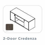 EDGE-72"-LAMINATE-2-DOOR-CREDENZA-WITH-OPEN-SHELF-SHADOW ELM-FREE SHIPPING