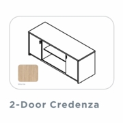 EDGE-72"-LAMINATE-2-DOOR-CREDENZA-WITH-OPEN-SHELF-WHITE OAK-FREE SHIPPING