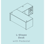 EDGE L-SHAPE DESK WITH PEDESTAL <font color=green>*CUSTOMIZE IT!*</font> - FREE SHIPPING