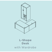 EDGE L-SHAPE DESK WITH WARDROBE <font color=green>*CUSTOMIZE IT!*</font> - FREE SHIPPING
