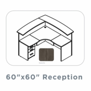 EDGE RECEPTION DESK UNIT-SHADOW ELM-FREE SHIPPING