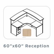 EDGE RECEPTION DESK UNIT-WHITE OAK-FREE SHIPPING