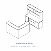 EDGE RECEPTION UNIT WITH CREDENZA & HUTCH <font color=green>*CUSTOMIZE IT!*</font> - FREE SHIPPING