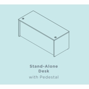 EDGE STAND-ALONE DESK WITH PEDESTAL <font color=green>*CUSTOMIZE IT!*</font> - FREE SHIPPING