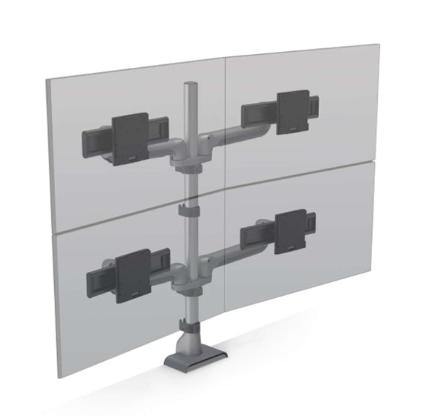 EH5 QUAD MONITOR ARM<br>TWO OVER TWO<br>STATIC POLE MOUNT<br>UP TO 27" SCREEN SIZE EH5 QUAD MONITOR ARM<br>TWO OVER TWO<br>STATIC POLE MOUNT<br>UP TO 27" SCREEN SIZE