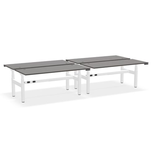 ^EHOMEBOOST^ PRO<br>ELECTRIC DESK<br> 30"x72" 4 PERSON:<br>SHADOW ELM & WHITE<br><font color=green>-FREE SHIPPING-</font color>