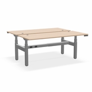 ^EHOMEBOOST^ PRO<br>SIT AND STAND DESK<br> 30"x72" 2 PERSON:<br>WHITE OAK & SILVER<br><font color=red>Contact Us:</font><a href="mailto:tom@ergonomichome.com">tom@ergonomichome.com</a></font><br>Or Call: <a href="tel:+18775502678">877-550-2678</a>